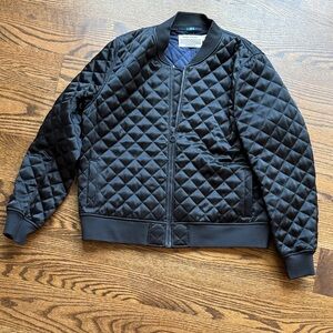 Tory Sport Black Quilted Bomber Jacket